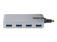 StarTech.com 4-Port USB Hub, USB 3.0 5Gbps, Bus Powered, USB-A to 4x USB-A Hub with Optional Auxiliary Power Input, Portable Desktop/Laptop USB Hub with 1ft (30cm) Attached Cable - USB Expansion Hub (5G4AB-USB-A-HUB) - Hub - 4 x USB 3.2 Gen 1 + 1 x mikro-USB - stasjonær 5G4AB-USB-A-HUB