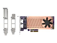 QNAP QM2-2P2G2T - Diskkontroller - M.2 - M.2 NVMe Card / PCIe 3.0 (NVMe) - lav profil - PCIe 3.0 x4, 2.5 Gigabit Ethernet - for QNAP QVP-63, TS-453, 473, 673, 832, 873, TVS-672, 872, h1288; VioStor QVP-85 QM2-2P2G2T
