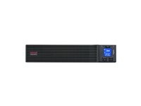 APC Easy UPS On-Line - UPS (kan monteres i rack) - 6x IEC C13 + 1x IEC C19 uttak, intelligent kortspor, LCD, med skinnekit - AC 230 V - 2700 watt - 3000 VA - RS-232, USB - utgangskontakter: 7 - 2U - 1.5 m kabel - RAL 7010, svart SRV3KRIRK-E
