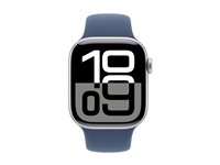 Apple Watch Series 10 (GPS + Cellular) - 42 mm - sølvaluminium - smartklokke med sportsbånd - fluorelastomer - denim - båndbredde: S/M - 64 GB - LTE, Wi-Fi 4, UWB, Bluetooth - 4G - 29.3 g MWX33QN/A